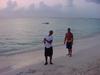 At dusk outside the hotel - Juan and Chico enjoying the ocean during practice.